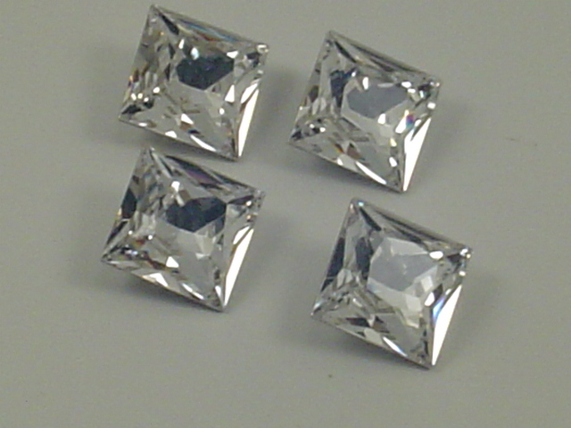 3mm SQUARE 36pcs. CRYSTAL POINTED BACK European Rhinestones